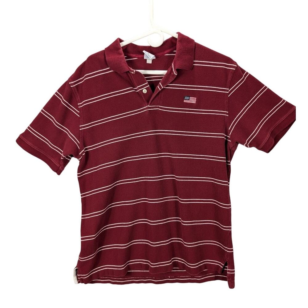 Old Navy Shirt Mens Large Polo Patriotic American Flag Logo Preppy CLEARANCE